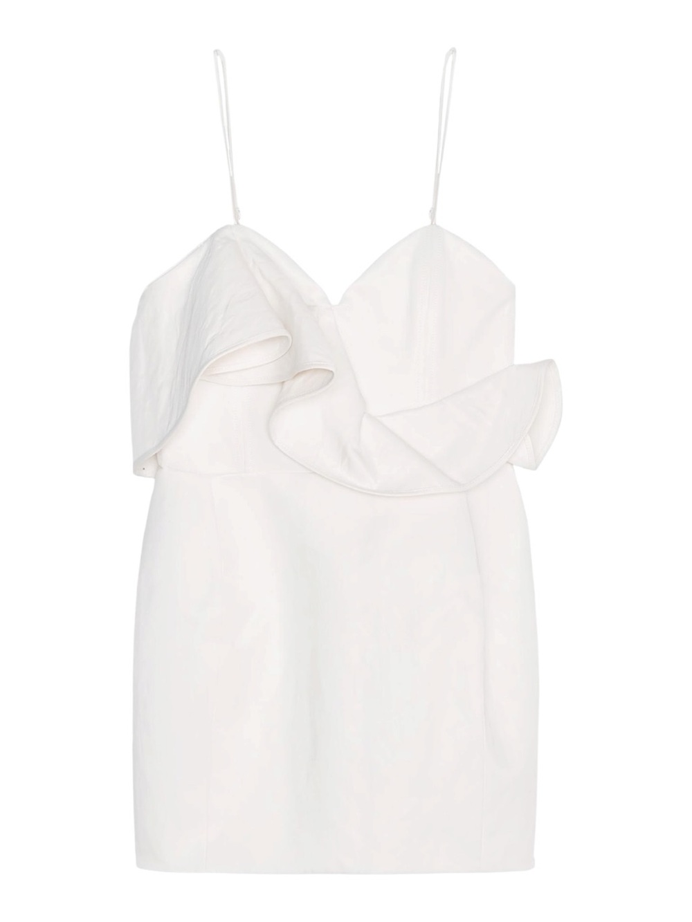 ZARA ZW Collection Voluminous Ruffle Mini Dress Oyster White Size M NWT - Picture 10 of 10